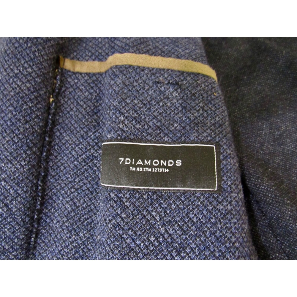 7 Diamonds Mannix Blue Cotton Blend Birdseye Patch Pocket Soft Shoulder Blazer L - Picture 11 of 15